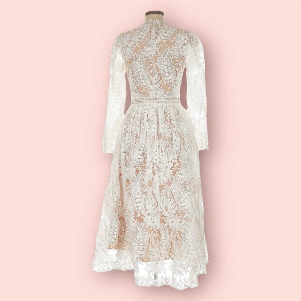 Ivy City Co Naples Lace Long Sleeve Midi Dress - Picture 4 of 6